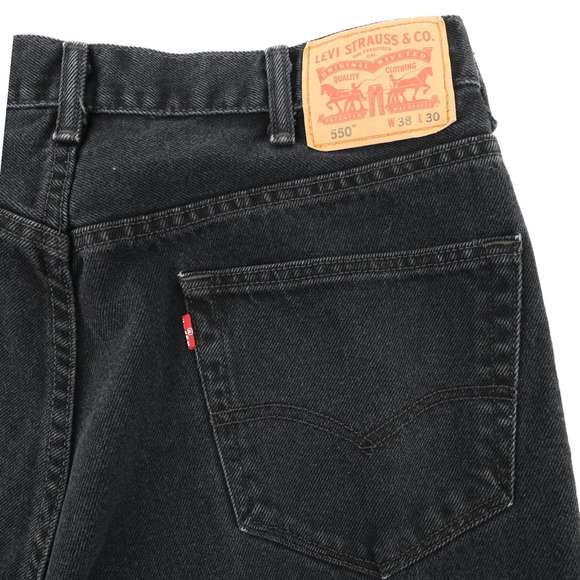 Levi's 550 Relaxed Fit Jeans Black Wash Denim Mens 38x30 - Picture 1 of 5